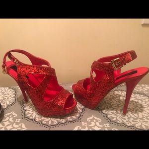 Sexy Red Frederick of Hollywood heels